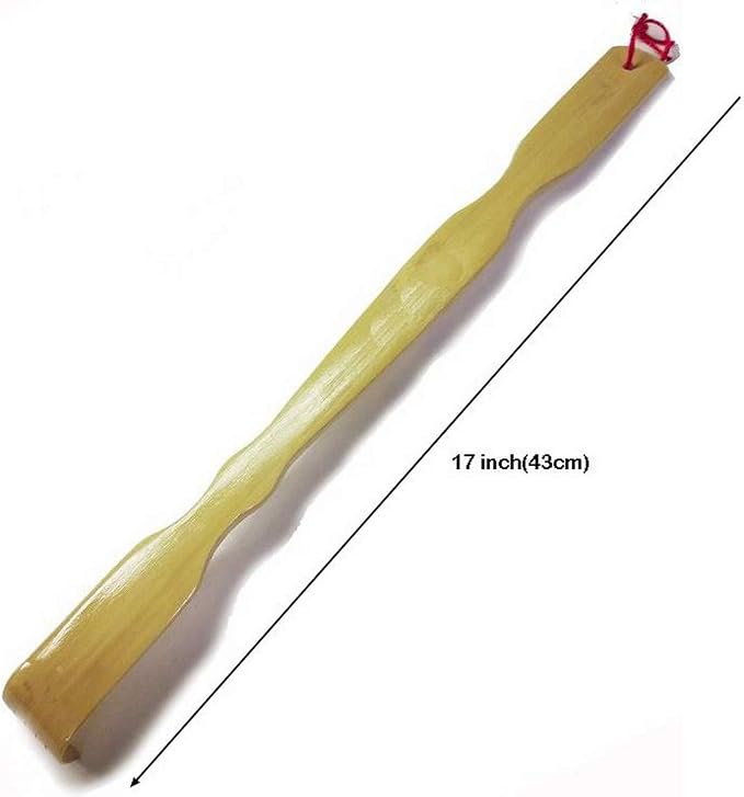 JapanBargain 4-Pack Bamboo Back Scratcher, 17 Inch Extra Long Wooden Back Scratcher for Itching Relief, Natural Bamboo Back Massager with Curved Handle for Back, Shoulders, Feet