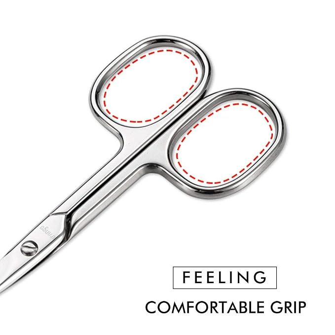 LIVINGO 2 Pack Rounded Tip Nose Hair Scissors & Curved Nail Scissors | Safety Blade, Stainless Steel Nail Care Scissors, Nose Ear Facial Hair Grooming for Men Women