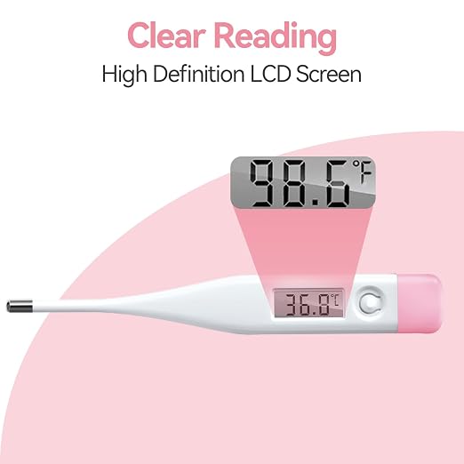 Digital Oral Thermometer for Adults, Children & Baby | LCD display, fast reading, fever alarm, supports oral, rectal & underarm temperature measurement
