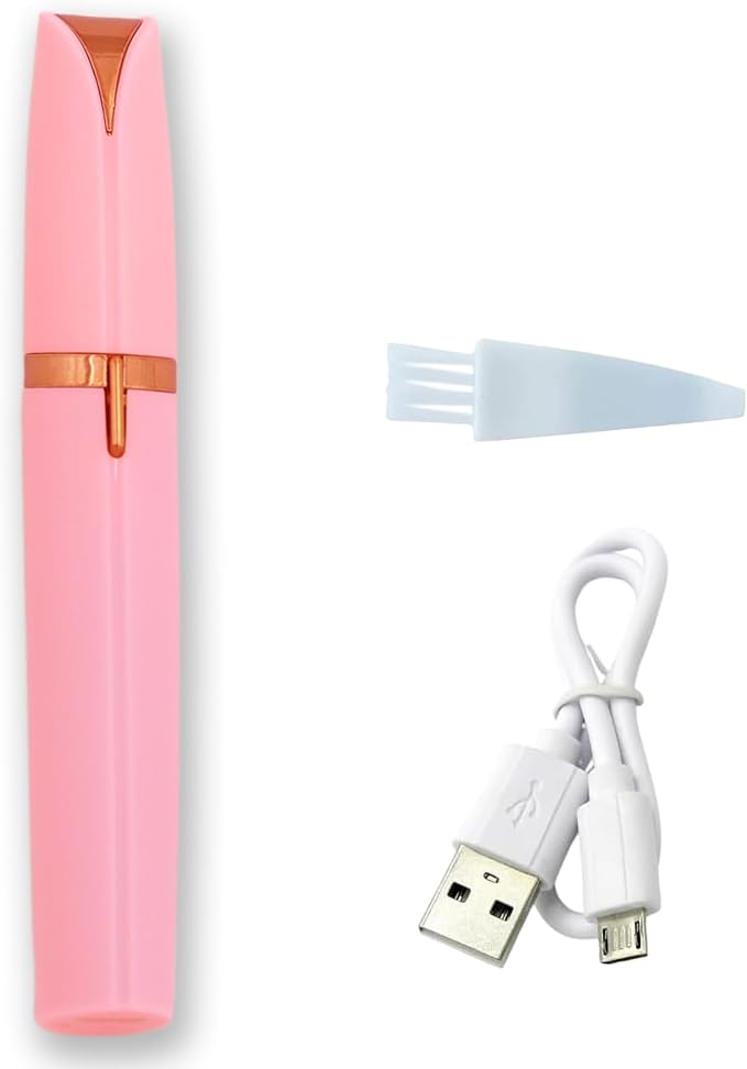 LiXiongBao USB Rechargeable Portable Electric Eyebrow Trimmer Pen for Women,Painless Precision Eyebrow Hair Remover, Safe Eyebrow Shaver Razor Tool for face Leg Lip Armpit Hand(Pink)