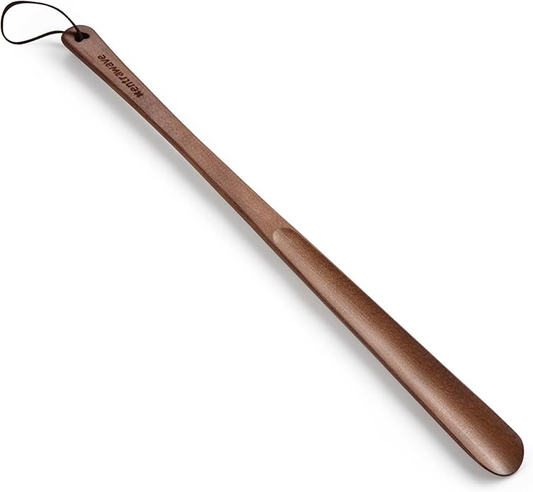 Wooden Shoe horn Long Handle for Seniors -23.6in Long handled ShoeHorn