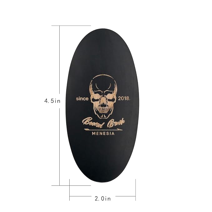 Black Soft Boar Bristle Beard Brush for Men | Soft & Smoothing Boar Bristles, Skull Print, Small Pocket Travel Size