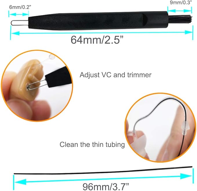 8 Pieces Hearing aid Amplifier Cleaning Tools, Earbuds/Headphones Cleaner Brush Kits with case