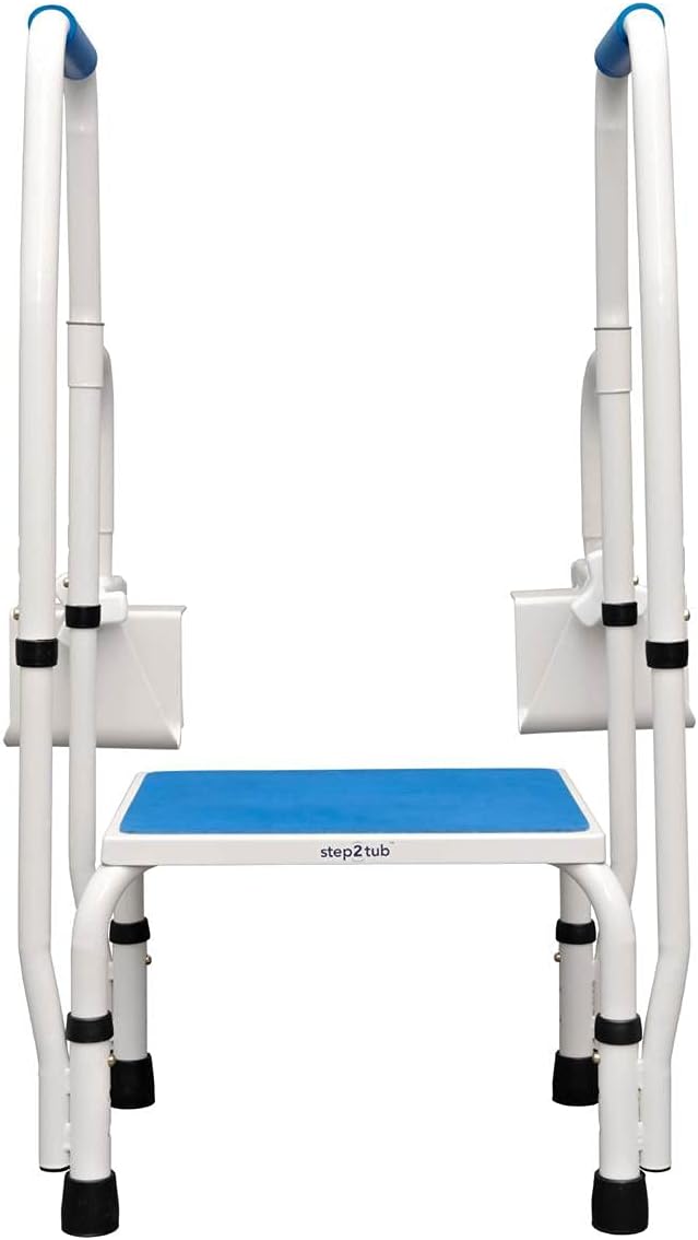 Step2Tub Shower Steps for Seniors - Bathtub Step in Assistance for Elderly - Adjustable, Non-Slip Step Stool with Handle for Elderly - Stainless Steel Bathtub Safety Step