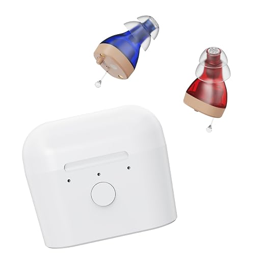 Hearing Amplifiers for Seniors Rechargeable, Hearing Amplifier for Adults with Whistle Noise Cancellation, Virtually Invisible Compact Design, 16-Channel Clear Sound Quality (White)