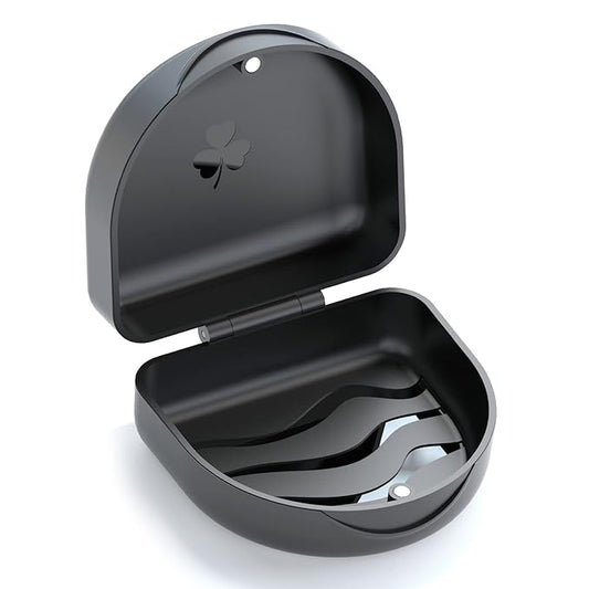 ARGOMAX Aligner and Retainer Case, Professional Orthodontic Storage Box for Braces, Night Guards & Mouth Guards, Slim & Portable Travel Essential-Black