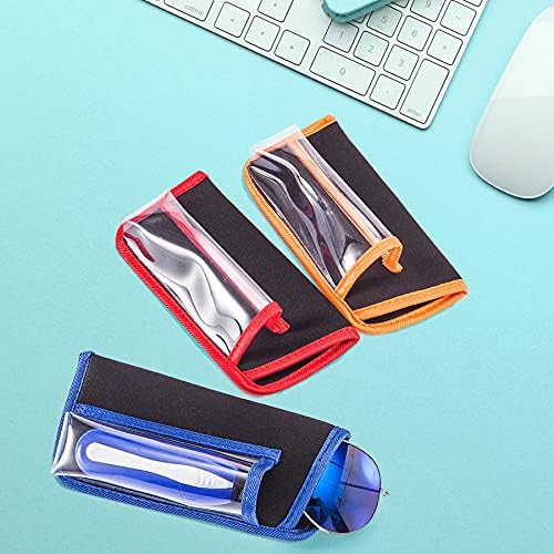 TRIUMPH VISION Reading Glasses Pouch Eyeglass Sleeve Soft Case Slim 3 Pack | Alternative to Bulky Case Lightweight，Neoprene Lined Padded Protect Optical lens Slip in, Cute Pattern Portable for Daily Use