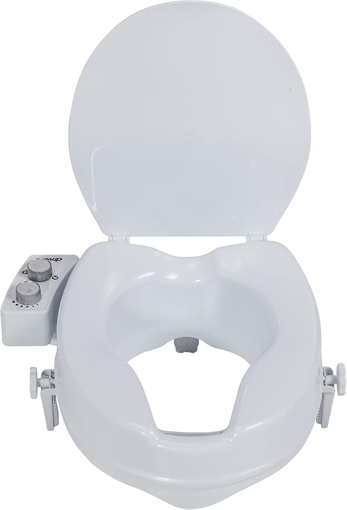 Drive Medical PreserveTech Raised Toilet Seat with Bidet, Ambient Water | Raised Toilet Seat with Bidet Offers Ambient Water Spray for Comfort and Everyday Bathroom Use for Adults
