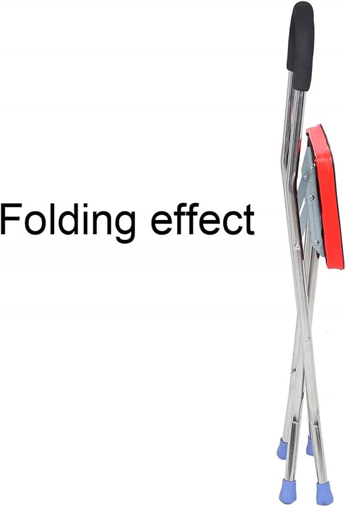 Folding Canes with Seat Crutch Chair 330 Lbs Capacity, Heavy Duty Stainless Steel Cane Chair with 4 Legs, Anti-Slip Seat Cane, Lightweight Walking Stick for Seniors Elderly