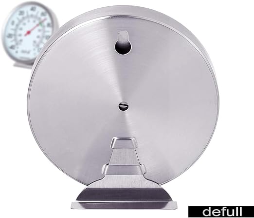 5" Large Dial Indoor Outdoor Thermometer - Battery-Free, Dual Scale -40°F to 120°F / -40°C to 50°C, Stainless Steel with Wall Mount or Table Stand for Home, Patio, Garage