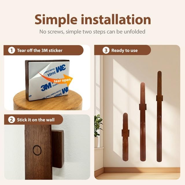Omana Wooden Shoe Horn Long Handle for Seniors – 2 & 3 Pack (30, 55, 70cm), Magnetic Base, Easy Slip-On Aid