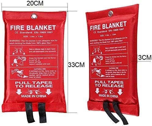 Mata Leon Emergency Fire Blankets Fire Retardant Blankets 4 Pack Fiberglass Fire Suppression Blanket Flame Retardant Protection&Heat Insulation Design for Kitchen Office Fireplace Car Camping
