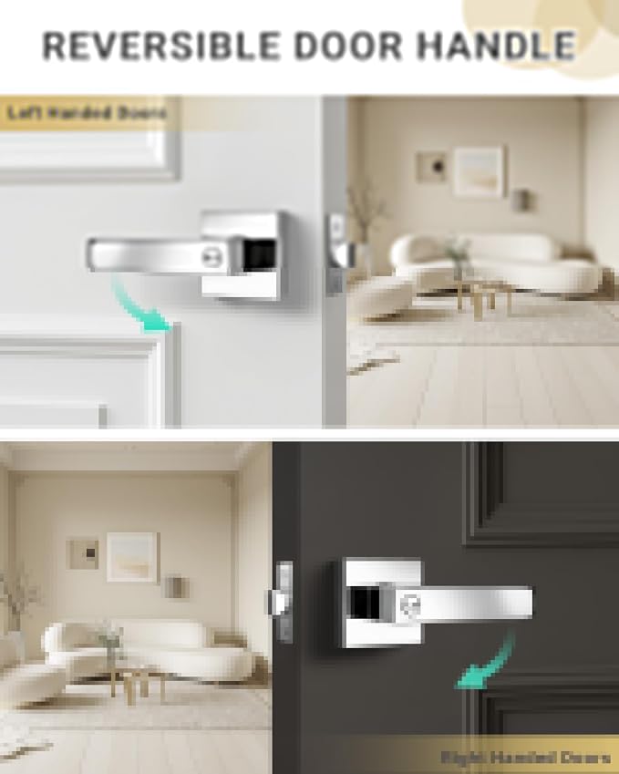 KNOBWELL 5 Pack Door Handles Polished Chrome Interior Door Levers for Bed and Bath Keyless Bedroom Doorknob with Lock