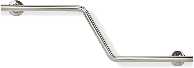 Seachrome Bathroom Grab Bar, 38 inch Stainless Steel, Right Handed Zuma Bar, 1 1/4 inch Diameter, Handicap Grab Bar, Safety Rail, Satin Stainless (Model: GWR-3638-QCR-SS)