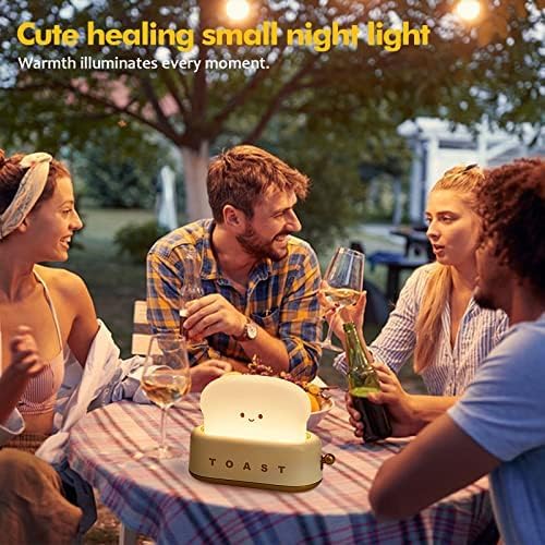 QANYI Cute Desk Decor Toaster Lamp, Kawaii LED Toast Bread Night Light Rechargeable and Portable Light with Timer, Christmas Gifts Ideas for Baby Kids Girls Teens Teenages
