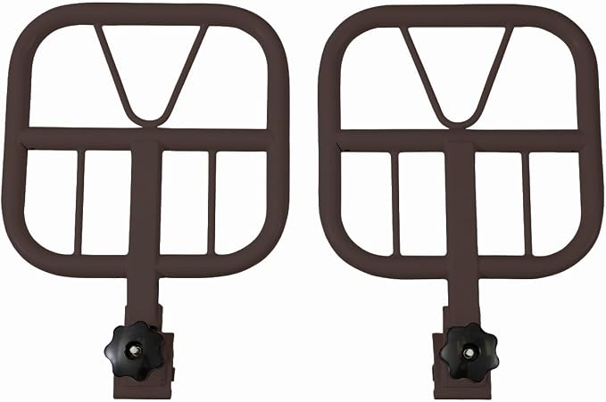 AireMed Bed Assist Rails (Set of 2) – Fits Some Metal Hospital Beds – for Repositioning & Getting in and Out of Bed Safely – Hospital Bed Rail, Safety Assist Medical Rail for Seniors & Elderly (Brown)