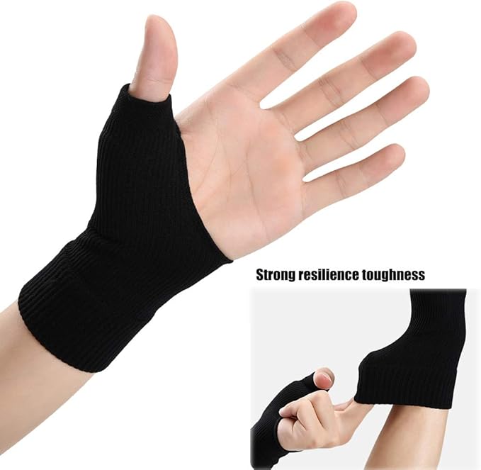Wrist Thumb Compression Arthritis Gloves(1 Pair),Breathable Wrist Support Brace Fingerless Glove with Gel Thumb Injury Pads,Comfortable Carpal Tunnel Sleeve for Hand Wrist Joint Relieve Pain