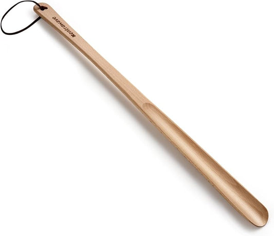 Wooden Shoe horn Long Handle for Seniors -23.6in Long handled ShoeHorn