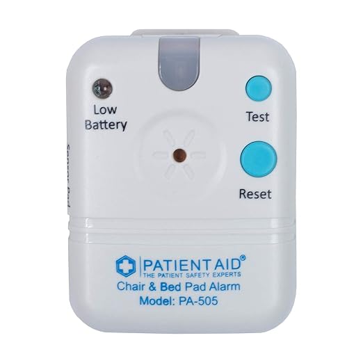 Patient Aid Bed Alarm with 10" x 30" Motion Sensor Pad and Wired Device, Various Ring Sound and Mounting Options, AC Adapter and Battery Powered Wandering and Fall Prevention for Elderly