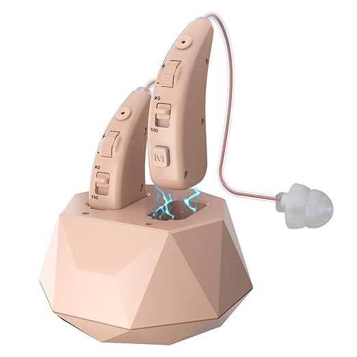 Hearing Aids for Seniors, Rechargeable Hearing Aids For Seniors with 2 Preset Modes and Adjustable Volume, Hearing Amplifiers seniors with Charging Base