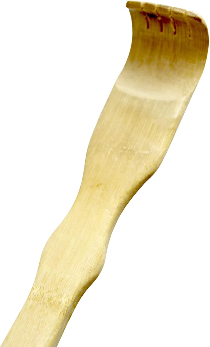 Dependable Industries inc. Essentials Bamboo Wood Back Scratcher with Massage Rollers Long Reach Therapeutic