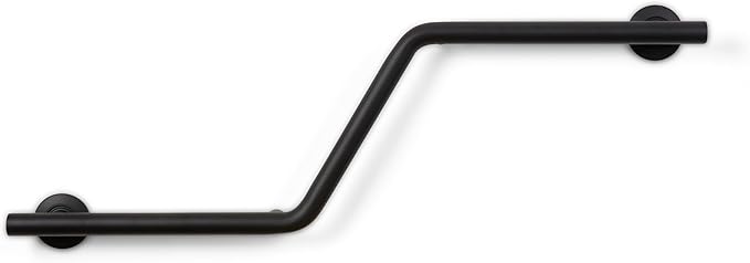 Bathroom Grab Bar, 38 inch Stainless Steel, Left Handed Zuma Bar, 1.25 inch Diameter, Handicap Grab Bar, Safety Rail, Matte Black