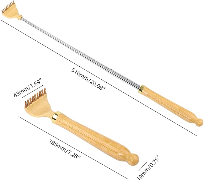 HEYSONG Bamboo Back Scratcher for Easy to Reach Itch Point Self-Therapeutic Telescoping Office Daily Body Scratcher IF0006