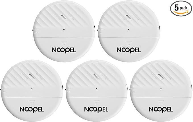Glass Break Sensor 5 Pack, 125dB Loud Vibration Window Alarms for Home Security, Anti-Theft Protection with Adjustable Sensitivity Settings & Low Battery Indicator