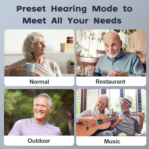 Ceretone OTC Hearing Aids for Seniors Rechargeable, Advanced Intricon® 16-Channel Digital Chip, Noise Reduction, Auto On/Off, Comfortable Hearing Aids for Mild to Moderate Hearing Loss, Red & Blue