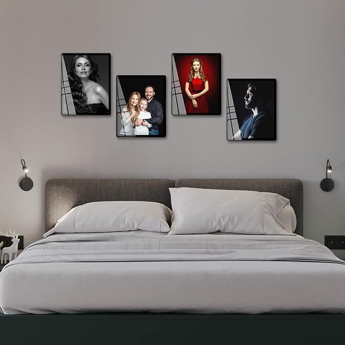 Bluesun 11x14 Picture Frame Black, Vertical & Horizontal Wall & Tabletop | 11×14 Black Photo Frame with Tempered Glass & Rounded Corners,Perfect for Family Friends Living Room Bedroom Hallway Office