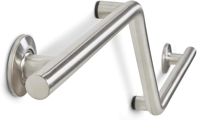 Seachrome Bathroom Grab Bar, 38 inch Stainless Steel, Right Handed Zuma Bar, 1 1/4 inch Diameter, Handicap Grab Bar, Safety Rail, Satin Stainless (Model: GWR-3638-QCR-SS)