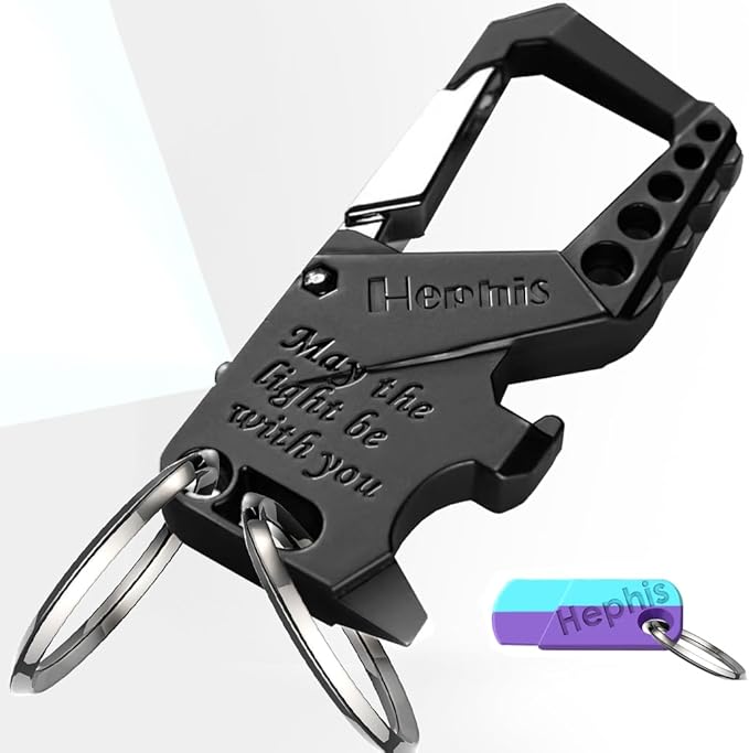 Skull Heavy Duty Key Chain,Car Emergency Escape Tool, Seat belt Cutter,Bottle Opener,Carabiner Car Key Chains