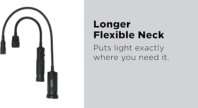 Flexible Shaft Magnetic LED Flashlight and Pickup Tool, Telescoping Neck with Extendable Neck up to 20 Inches, 300 Lumen Cree COB LED Work Light, Strong Magnetic bottom, Pick up to 1Lb
