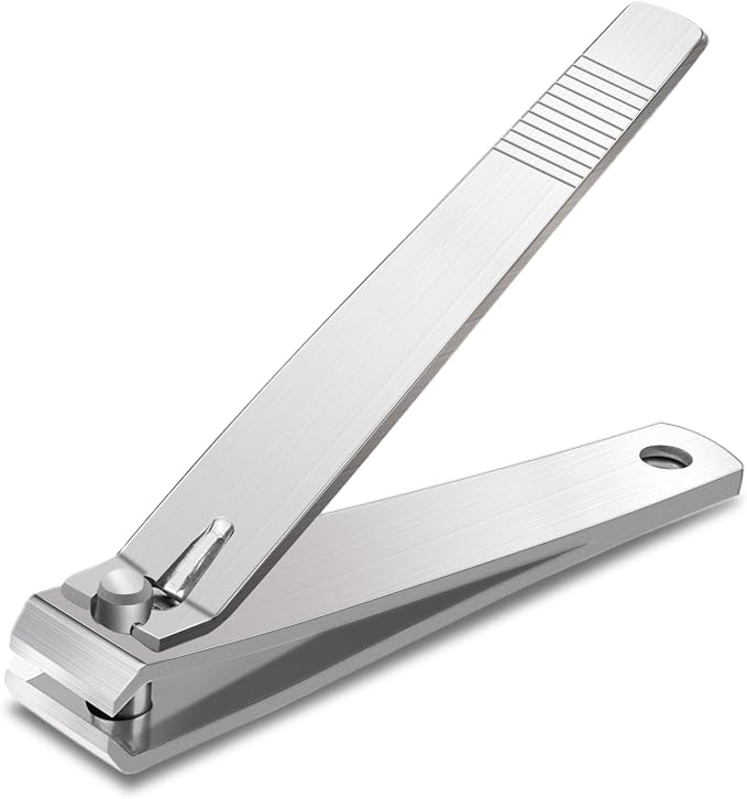 Straight Nail Clippers for Thick Nails Sturdy Stainless Steel Fingernail Toenail Clippers Trimmers Thick Toenail Clipper for Men Women (Silver)