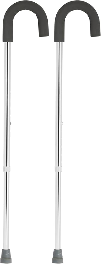 Drive Medical Round Handle Aluminum Walking Cane with Foam Grip, Silver