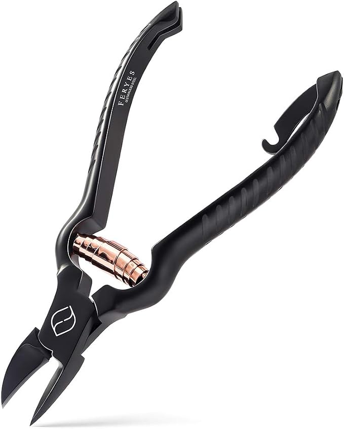 FERYES Precision Toenail Clippers for Thick or Ingrown Toenails - Secure and Stylish Design Thick Nail Clipper - W/Leather Case