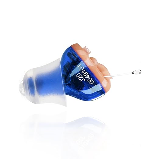Hearing Aid Battery Operated Hearing Aids for Seniors CIC In the Ear | Ear Amplifier for Hearing Hearing Amplfier Affordable Sound Enhancer Blue (Left Ear)