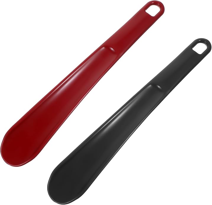 Ymapinc 2-Pack Long Handle Plastic Shoe Horn, Shoehorns for Traveling, Shoe Stick Helpers to Put on Your Ski Boot