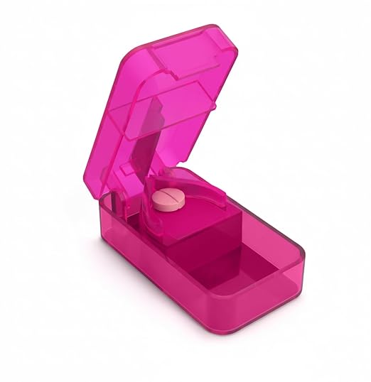 EZY DOSE Pill Cutter & Splitter for Small or Large Pills, Tablets & Vitamins, Accurate Stainless Steel Blade, Easy Grip, Portable Travel Size, Daily Medication Aid, Compact BPA-Free Design, Pink
