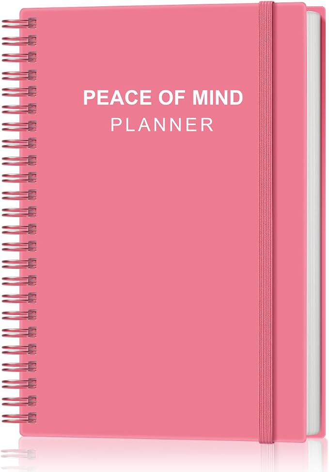 Peace of Mind Planner – Final Arrangements Organizer for Beneficiary, Will Preparation, Last Wishes & Funeral Planning, 5.8" x 8.5", Pink