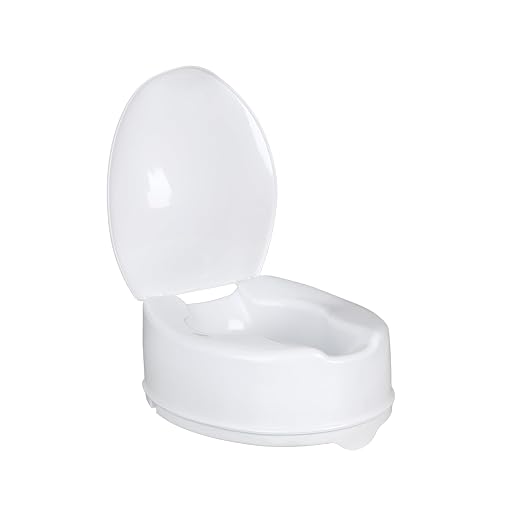 Homecraft Savanah Raised Toilet Seat 6" with Lid, Elongated & Elevated Lock Seat Support for Elderly, Handicapped and Disabled Users, White Colour | 6" raised toilet seat with lid adds seat height for seniors and users with limited mobility.