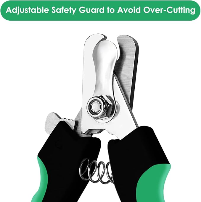 Candure Dog Nail Clippers Professional Pet Nail Clipper Suitable for Cats, Rabbits and Guinea Pigs - Safety Lock/Protective Guard to Avoid Over Cutting (Green, Medium to Small) | Includes Nail File, Small to Large Breeds, Avoids Over-Cutting, Professio...