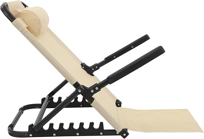 Lifting Bed Backrest, Oxford Cloth Backrest Chair 8 Gears Adjustable Armrest Sit up Back Rest for Read Watch TV Eat Khaki