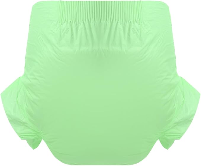 CutiePlusU Adult Diapers Sample 3 Pieces Adult Brief Diaper Incontinence Underwear Green Cute Toddler (Medium 28"-38")