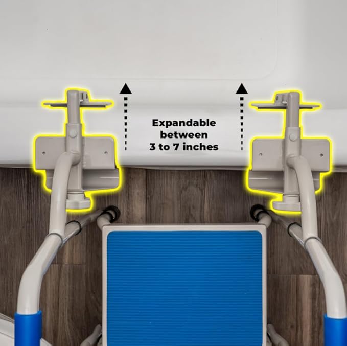 Step2Tub Shower Steps for Seniors - Bathtub Step in Assistance for Elderly - Adjustable, Non-Slip Step Stool with Handle for Elderly - Stainless Steel Bathtub Safety Step