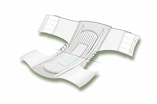 Medline FitRight Extended Wear Stretch Briefs, Overnight Adult Diapers with Tabs, Size 1 (Bag of 20)