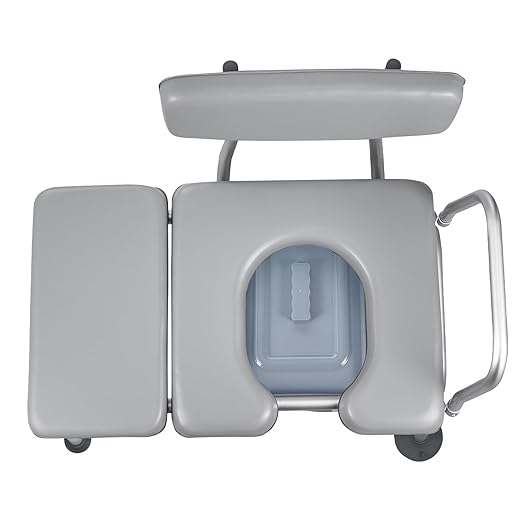 VEVOR Bedside Commode Chair, 500 lbs Load Capacity, 4-in-1 Portable Toilet and Raised Toilet Seat with Detachable 5L Bucket, Padded Seat and Backrest, Adjustable Height Adult Potty Chair for Seniors