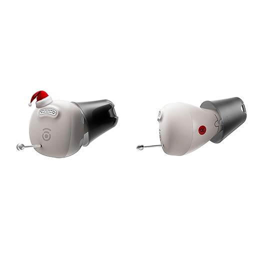 Cearvol-Nano OTC Hearing Aids with All-in-One Charging Case Control Rechargeable Whisle-Free Experience Noise Reduction for Seniors Adults Discreet Mini ITC Design, Starlight