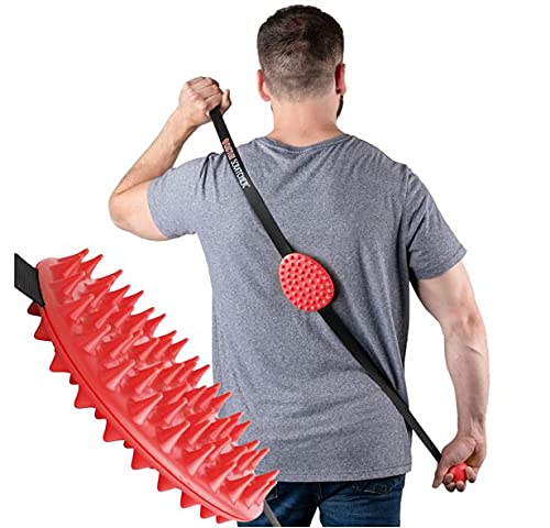 Original Back Scratcher - 2-Sided Back Scratching Tool for Hard-to-Reach Area, Durable 45" Strap with Ball Handles for Towel Like Operation, Universal Gifts for Men and Women, Red