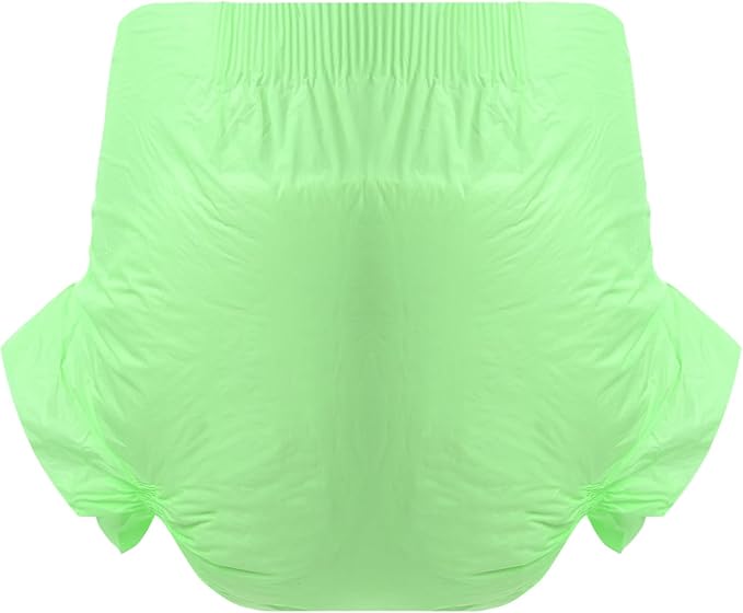 CutiePlusU Disposable Diaper 10 Pieces Protective Underwear Absorbent Briefs Dry Surface- Green (Large 37"-47")